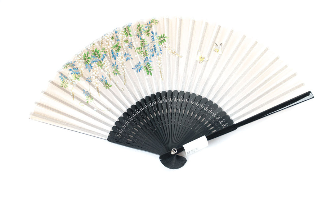 Butterfly Beige Folding Fan