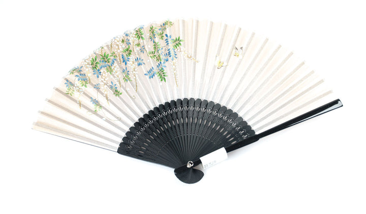 Butterfly Beige Folding Fan