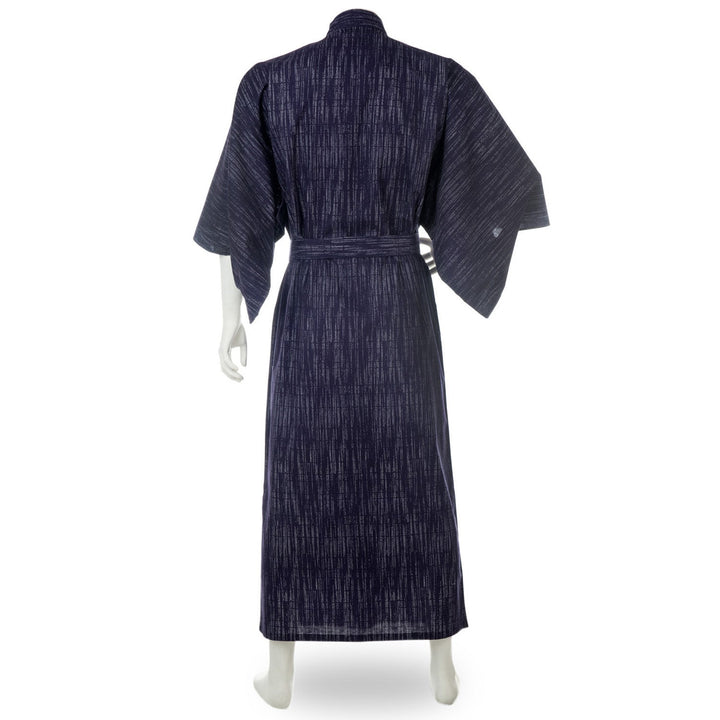 Kasuri Long Navy Kimono