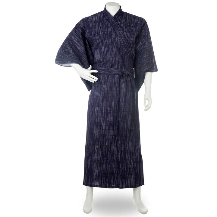 Kasuri Long Navy Kimono