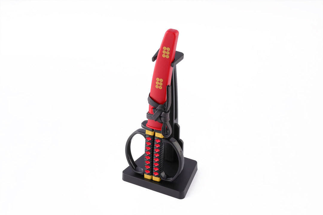 Katana scissors with stand Red